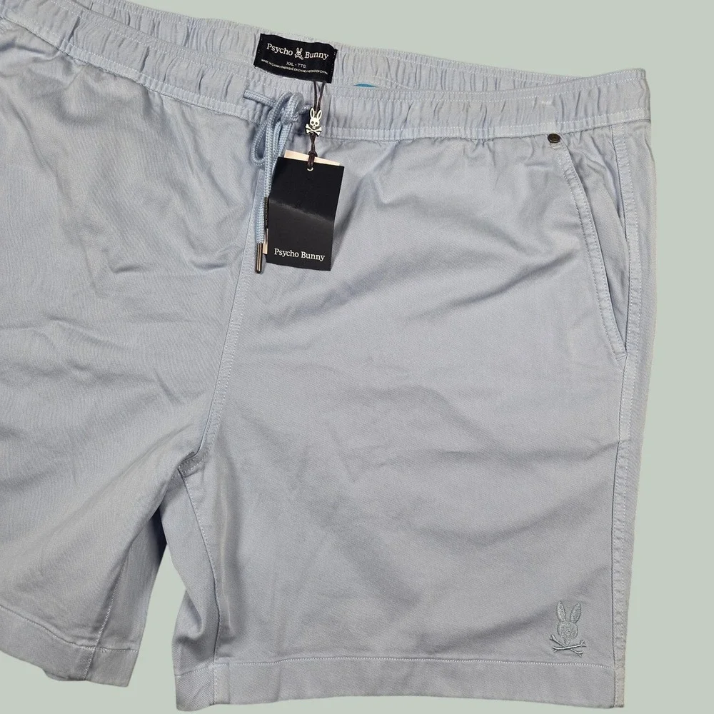 Psycho Bunny NEW Mens XXL Willis Stretch Tencel Shorts Windsurfer Blue Preppy